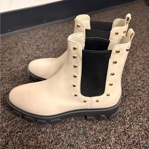 Michael Kors Studded Chelsea Lug Boot - Cream